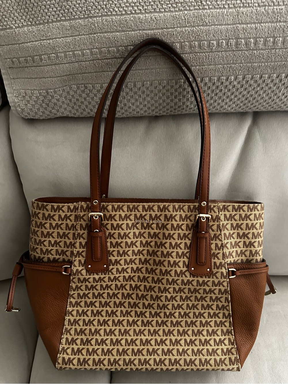 MICHAEL Michael Kors Brown MK Monogram Large Tote